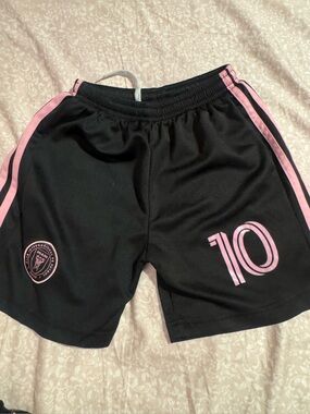 Black and Pink Number 10: Messi Athletic Shorts and shirt set (8-9 yrs old)